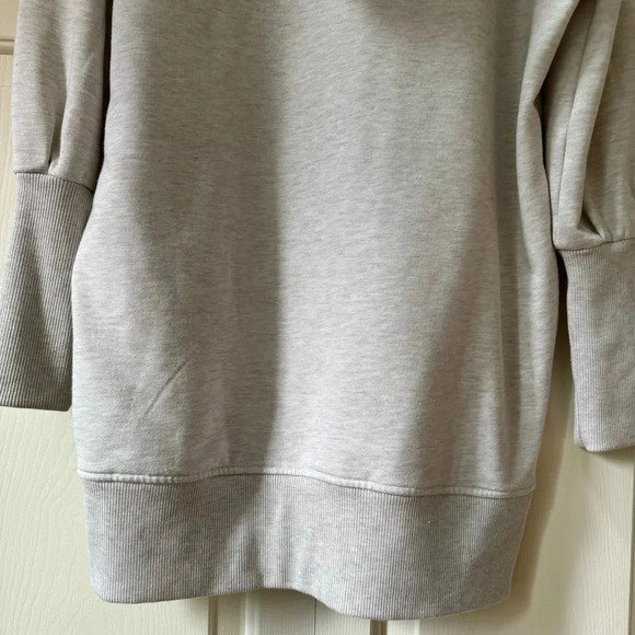 Athleta Modal Mala Hoodie Dress Heathered Oatmeal Size Small - Picture 8 of 12